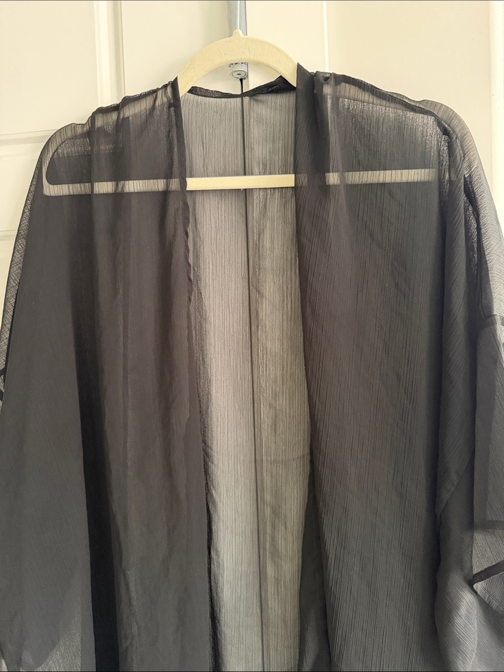 Sheer Black Kimono Cover-Up